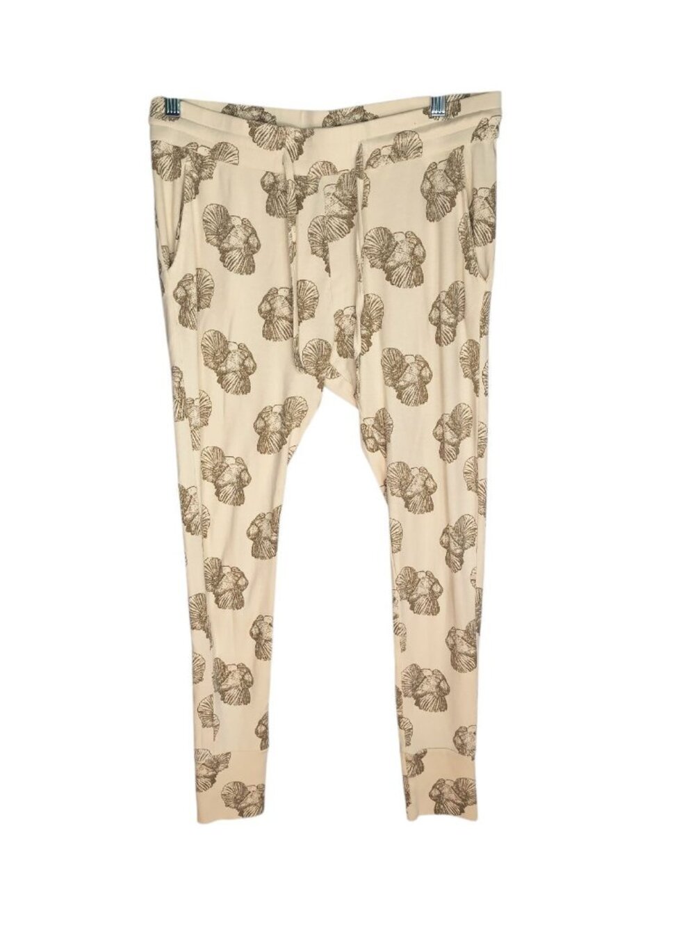 Kate Quinn Women's Size Medium Beige Turkey Joggers Organic Cotton